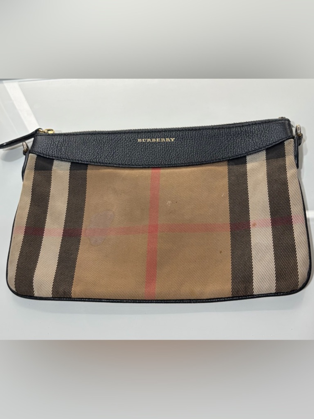 Burberry Classic Nova Check Should Bag Tan, Black purse